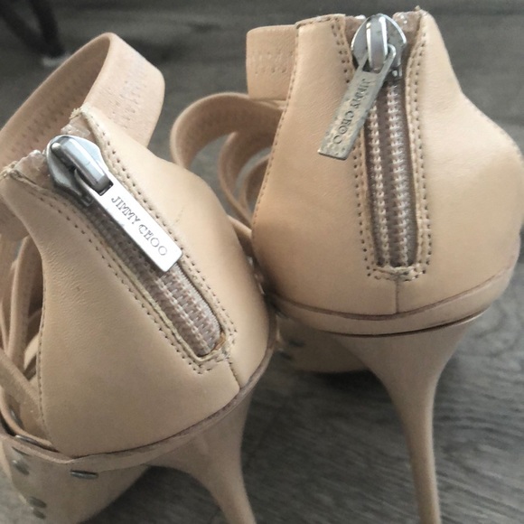 Jimmy Choo nude strappy studded sandals - Picture 3 of 6